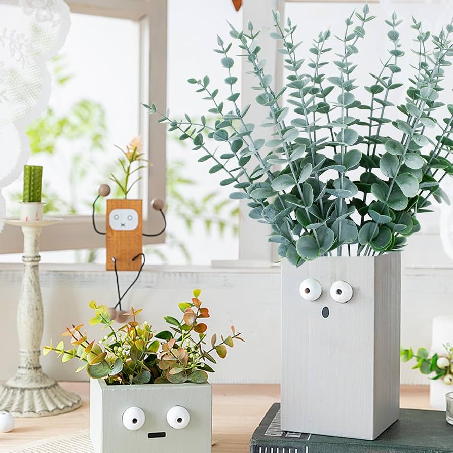 Amazon｜Bacucine 人工ユーカリの葉 24本入り 造花 フェイク